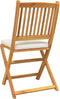 vidaXL - Vouwtuinstoelen - met - Witte - Kussen - 2 - stuks - van - Massief - Acaciahout