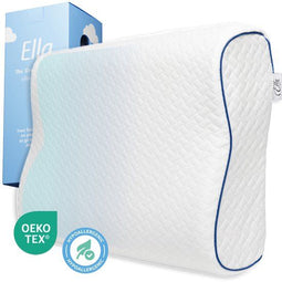 Ella Wave - Orthopedisch Hoofdkussen - Ergonomisch Traagschuim - 60 x 40 cm - Wit