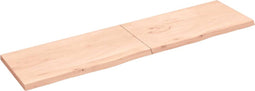 vidaXL - Tafelblad - 200x50x(2-4) - cm - onbehandeld - massief - eikenhout