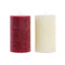 Kaars DKD Home Decor Wit Rood Kerstmis 9 x 9 x 15 cm (2 Stuks)