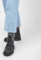 PS Poelman Saturno - Dames Veterboots - Leren met Snake Print - Zwart Snake - Maat 41