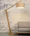 GOOD&MOJO Vloerlamp Montblanc - Bamboe/Lichtgrijs - 175x47x207cm - Scandinavisch,Bohemian - Staande lampen voor Woonkamer - Slaapkamer