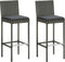 vidaXL - Tuinbarkrukken - met - kussens - 2 - st - poly - rattan - grijs