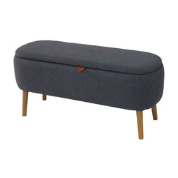 Versa Maniko - Beddenvoet - Grijs Hout Textiel 37 X 44,5 X 94,5 CM