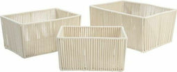 Basket spelset DKD Home Decor Beige Metaal 40 x 30 x 20 cm 3 Onderdelen