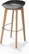 Essentials Keeve barkruk zwart laag - set van 4 - berkenhouten frame en plastic zitting - 53x47x90cm