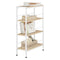Woltu Hoekplank met 4 Niveaus Nordic Stijl - Hout en Metaal Licht Eiken + Wit - 50 x 20 x 78 cm