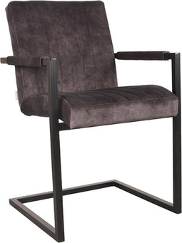 LABEL51 Eetkamerstoel Milo - Antraciet - Velours