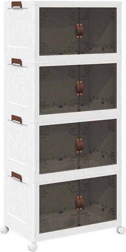 vidaXL - Opbergbox - stapelbaar - met - wielen - 4-laags - 75 - L - 64x40x141,5 - cm