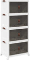 vidaXL - Opbergbox - stapelbaar - met - wielen - 4-laags - 75 - L - 64x40x141,5 - cm
