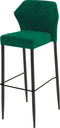 Louis Stapelbare barkruk groen, velvet gestoffeerd, brandvertragend - SET VAN 2