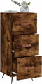 vidaXL - Dressoir - 34,5x34x90 - cm - bewerkt - hout - gerookt - eiken