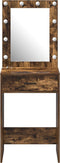vidaXL - Kaptafel - met - LED-verlichting - - - Gerookt - Eiken - 50x41x135 - cm
