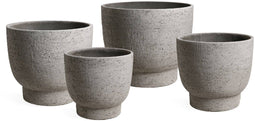PTMD Pride Grey GRC Pot Round On Foot Set Of 4