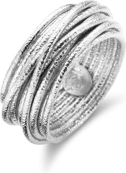Casa Jewelry Ring Wikkel Satin - Zilver - 12 mm breedte - Maat 17.25