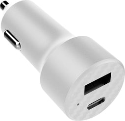 iMoshion Autolader Snellader USB C / USB A 20 Watt - Universele Auto oplader Geschikt voor Alle toestellen die draadloos opladen ondersteunen - Wit