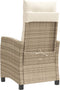 vidaXL - Tuinstoelen - 2 - st - verstelbaar - met - kussens - poly - rattan - beige