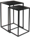 Mica Decorations Goa Bijzettafel Set - Metaal - 35x35x55 cm - Zwart (2 stuks)