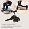 Lionelo Buggy Board - Meerijdplankje - Zit- en Sta-optie - LED-wielen - Verstelbaar Zitje - Antislip Platform - Tot 25 kg - 2-5 jaar - Eenvoudige Montage
