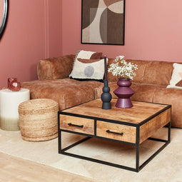 Salontafel hout - Salontafel Sanne - Salontafels 80x80 cm