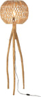 J-Line vloerlamp Rond - bananenbladeren/hout - naturel