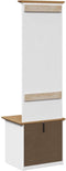 vidaXL - Gangkast - met - haken - BODO - 50x40x157 - cm - wit - en - bruin