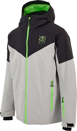 WATTS Storm - Ski jas - Ademend en waterdicht - Lichtgrijs/groen - Maat S