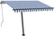 vidaXL - Luifel - vrijstaand - handmatig - uittrekbaar - 350x250 - cm - blauw - en - wit