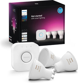 Philips Hue Starterkit - GU10 - 3 slimme LED-spots met kleur en dimfunctie (3-pack)