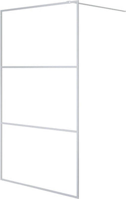 vidaXL - Inloopdouchewand - 115x195 - cm - transparant - ESG-glas - zilverkleurig