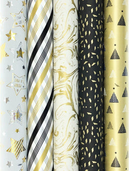 TOUCH OF GOLD 2 - Cadeaupapier - Kerstpapier 200 x 70 cm - 5 rollen (5 stuks)