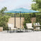 vidaXL - Parasol - met - stalen - paal - 290x290x238 - cm - blauw