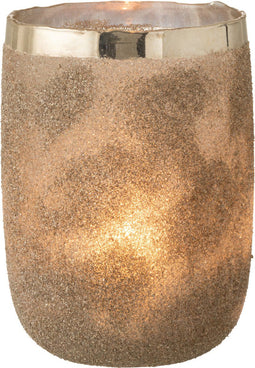 J-Line theelichthouder Frosty - glas - zilver - extra large