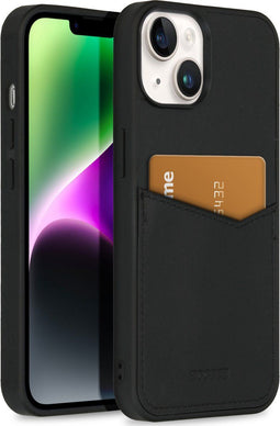 Accezz iPhone 14 - Back Cover - Premium Leather Card Slot - Zwart