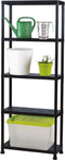 Perel Opbergrek met 5 legplanken, montage zonder gereedschap, inclusief muurbevestigingsbeugels, capaciteit per schap 20 kg, 60 x 30 x 138 cm, 4 kg, polypropyleen, zwart