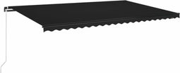vidaXL - Luifel - handmatig - uittrekbaar - 500x350 - cm - antracietkleurig
