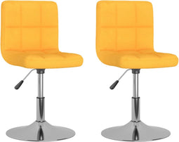 vidaXL - Eetkamerstoelen - draaibaar - 2 - st - stof - geel