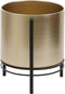Mica Decorations Sverre - Bloempot op standaard - H29 x Ø25 cm - Goud zwart