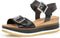 Gabor 64.684.27 - Plateau sandalen - Modische sandaal op gekleurde zool - Zwart - Maat 40