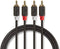 Stereo-Audiokabel - 2x RCA Male - 2x RCA Male - Verguld - 1.00 m - Rond - Antraciet - Polybag