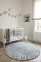 Vloerkleed kinderkamer Round ABC Vintage Blue-Natural
