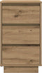 vidaXL - Nachtkastje - met - LED-verlichting - 38x34x65 - cm - artisanaal - eiken