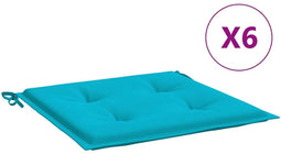 vidaXL - Tuinstoelkussens - 6 - st - 50x50x3 - cm - stof - turquoise
