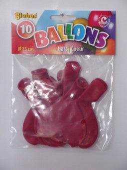 Globos Hartballonnen - Ø25cm - 10 stuks in verschillende kleuren (zak)