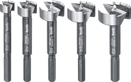 kwb Speed Forstner boorset 15 20 25 30 en 35 mm, snelboren in alle houtsoorten, boorset voor houtbewerking, DIN 7483 G, met 8 mm schacht, speciaal voor accuschroevendraaiers en accuboormachines