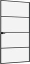vidaXL - Binnendeur - 102x201,5 - cm - gehard - glas - en - aluminium - smal - zwart