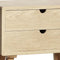 HÜBSCH INTERIOR - FSC® eiken nachtkastje met twee laden, naturel eiken - 50x35xh70cm