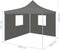 vidaXL - Vouwtent - pop-up - met - 2 - zijwanden - 3x3 - m - antraciet