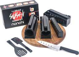 Nonchi XXL Sushi Maker - 13-delige Sushi Set - Inclusief Recepten E-book - Zwart