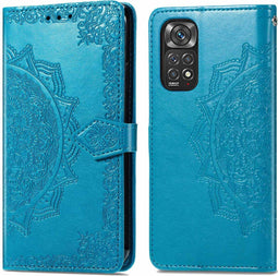 imoshion Hoesje Geschikt voor Xiaomi Redmi Note 11 (4G) / Redmi Note 11S (4G) Hoesje Met Pasjeshouder - imoshion Mandala Bookcase - Turquoise